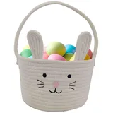 OsterköRbchen Aufbewahrungskorb Kaninchen Designkorb FüR Geschenke Spielzeugkiste Kinder Kinderzimmer Deko,Gewebter Aufbewahrungskorb FüR Spielzeug, WäSche- Und Decken-Organizer,FüR Kinderzimmer (A)