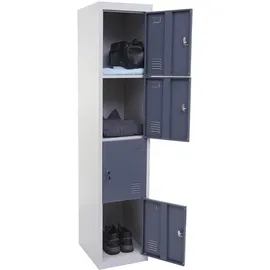 Mendler Schließfach Boston T163 180 x 38 x 45 cm Grau