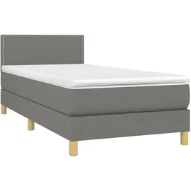 vidaXL Boxspringbett 100 x 200 cm Dunkelgrau