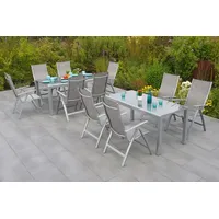 Merxx Taviano Garten-Essgruppe 11-tlg. silber/diamantbraun