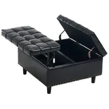 MODFU Polsterbank Vielseitiger Aufbewahrungsstuhl mit Stauraum (Bettbank für Wohnzimmer, Schlafzimmer & Büro, maximal 130 kg Belastung, modernes Design) schwarz