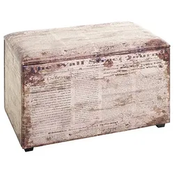 HAKU Möbel Sitztruhe 25774 Motiv Zeitung Holz 65,0 cm 4001070257741 HAKU Möbel