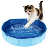 Katzenpool Faltbar Hundepool Klein, Mini Planschbecken für Katzen Pool 50×10cm, Mini Pool für Katzen Hunde Schwimmbecken, Katzenplanschbecken Faltbarer Haustierpool, Welpen Hundeplanschbecken