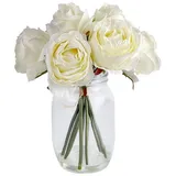 Hti-Living Rosen in Vase Kunstblume Flora