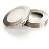 Kalb Material Für Möbel kalb | LED Einbauspot Unterbauspot 6,3cm ∅ Einbaustrahler für Möbel inkl. Aufsatzring, Edelstahl gebürstet, 12VDC 3 Watt warmweiß