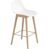 Muuto Fiber Hocker 65 cm, weiß mit Rückenlehne,