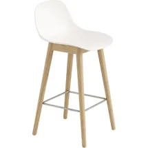 Muuto Fiber Hocker 65 cm, weiß mit Rückenlehne,