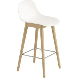 Muuto Fiber Hocker 65 cm, weiß mit Rückenlehne,
