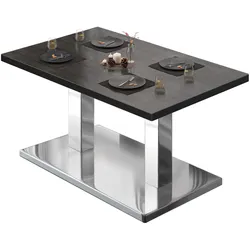 BM | Bistro Loungetisch | B:T:H 120 x 70 x 41 cm | Wenge / Edelstahl