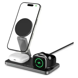 TECH-PROTECT Qi15W-A47 3In1 Magnetisches Magsafe Drahtloses Ladegerät Schwarz
