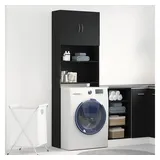 vidaXL Waschmaschinenschrank 64 x 24 x 190 cm Schwarz/Eichen-Optik