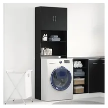vidaXL Waschmaschinenschrank 64 x 24 x 190 cm Schwarz/Eichen-Optik