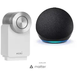 Nuki Smart Lock Pro 4. Generation weiß + Amazon Echo Dot 5. Generation