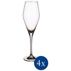 Villeroy & Boch Champagnerglas La Divina Champagnergläser 260 ml 4er Set, Glas weiß