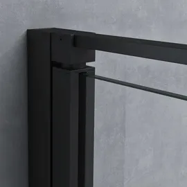 mai & mai Rav66 Duschkabine mit Drehtür 100 x 195 cm Schwarz Sicherheitsglas inkl. Duschtasse
