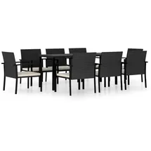 vidaXL Garten-Essgruppe 9-tlg. schwarz 3065710