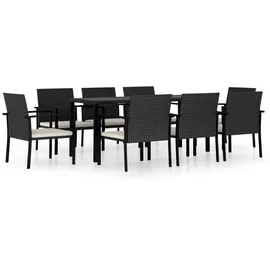vidaXL Garten-Essgruppe 9-tlg. schwarz 3065710