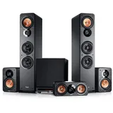 Teufel UlLTIMA 40 Surround Power Edition 5.1-Set - Heimkino Lautsprecher 5.1 Soundanlage mit riesigem Subwoofer (optional kabellos ansteuerbar), Bassreflex, 3-Wege-System - Schwarz