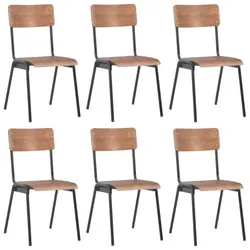 vidaXL Esszimmerstühle 6 Stk. Braun Sperrholz