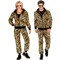 W WIDMANN MILANO Party Fashion - Kostüm Trainingsanzug, Animal Print, 80er Jahre Outfit, Jogginganzug für Karneval & Party