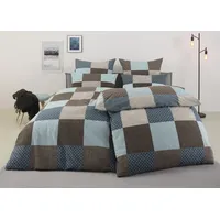 BIERBAUM Ella petrol/braun 135 x 200 cm + 80