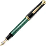 Pelikan Souverän M400 Kolbenfüller schwarz/grün/gold B (breit)