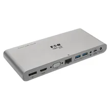 Eaton Power Quality Eaton Tripp Lite U442-DOCK4-INT laptop-dockingstation - 4K HDMI/DisplayPort, VGA, USB 3.2 Gen 1, USB-A/USB-C Hub, GbE, 100W PD Charging, International Power Kabels