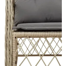 vidaXL 3-tlg. Bistro-Set mit Kissen Beigemischung Poly Rattan