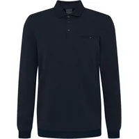 Bugatti Langarm-Poloshirt mit feiner Strukturoptik