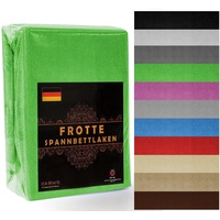 Frottee Spannbettlaken 120x200 cm Grün - Frottee Bettlaken 120x200cm – Frottee Spannbetttücher 120x200 – Frottee Leintuch – Frottee Spannbetttuch 120x200 - Frottee Laken 120x200