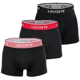 Lacoste Boxershorts 3 Einheiten Schwarz / Rot / Rosa L