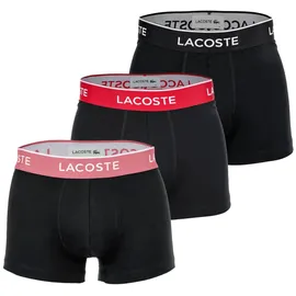 Lacoste Boxershorts 3 Einheiten Schwarz / Rot / Rosa L