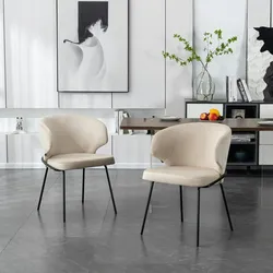 HOME DELUXE - Polsterstuhl AMARA- 4 Stück, Farbe: Samt Beige - weiche Polsterung, bis 120 kg belastbar I Küchenstuhl Speisestühle Esszimmerstühle