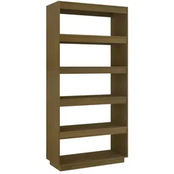 vidaXL Bücherregal/Raumteiler Honigbraun 80x35x167 Massivholz Kiefer