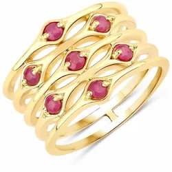 Rafaela Donata Ring Sterling Silber Rubin in Gelbgold 58 Damen 