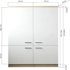 Respekta Merle Küchenmöbel-Set 120 x 60 x 144,9 cm Grau