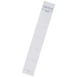 Rückenschild zum Einstecken, Karton, kurz, schmal, 10 Stück, weiss