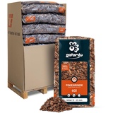 GALAMIO Pinienrinde Pinienmulch Rindenmulch Pinie Mulch Garten Pflanzen Dekor Pinus Pinea Natur Mittelmeer Kiefer Mittel 15-25mm 60l x 13 Sack 780l / 1 Palette Paligo