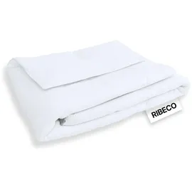 RIBECO GERMANY Daunenbettdecke 155x220 cm – Wärmeklasse: leicht – –kuschelige Decke mit Kassettensteppung, - Weiß