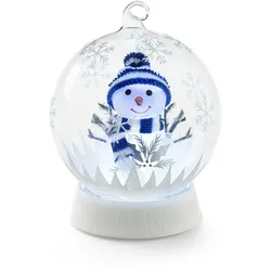Konstsmide LED Glaskugel, "Schneemann", mit 3 Funktionen, 6h Timer, RGB-Farbwechsel, 1 RGB Diode, batteriebetrieben, Innen