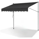 Clanmacy Klemmmarkise Klemmmarkise 300cm Balkonmarkise Markise ohne Bohren Grau grau 120 cm x 300 cm