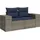 vidaXL 5-teiliges Gartensofa-Set mit Kissen, grau, Polyrattan - Grau