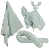 roba Organic Geschenkset 'Lil Planet' frosty green, Bio-Bettschlange, -Decke & -Schmusetuch