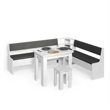 livinity® Eckbankgruppe, Weiß 210 x 180 cm mit Tisch