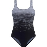 LASCANA Badeanzug, mit Batikprint und Shaping-Effekt, schwarz-weiß