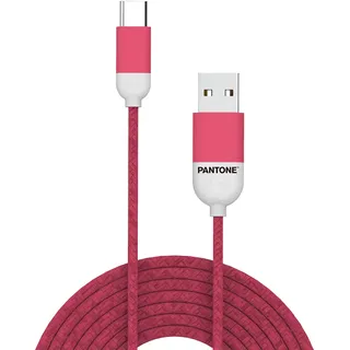 Celly PTTC0015P Pantone Typ-C-Kabel, 2,4 A Ausgang, 1 m Länge, Rosa