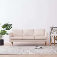 ZEYUAN 3-Sitzer-Sofa, Couch, Wohnzimmer-Sofa, Couch Mit, Sofa Für Schlafzimmer, Jugendsofa, Relaxsofa, Stoff Cremeweiß