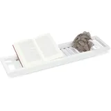 Relaxdays Badewannenablage weiß