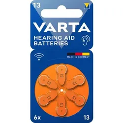 1x6 Varta Hearing Aid Batter. 13 Hörgeräte Batterien  24606101416