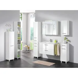 WELLTIME Midischrank WELLTIME "Trento, verschiedene Ausführungen und Farben", weiß, B:30cm H:130cm T:27cm, MDF, Schränke, Midischrank, Badmöbel, Breite 30 cm, 1 Tür, Made in Germany